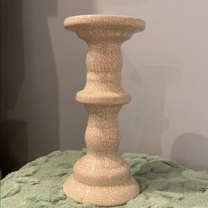 Elegant Cream Crackle Candle Holder